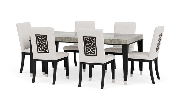 Proximity Dining Table 6 Chairs in Gray Oak